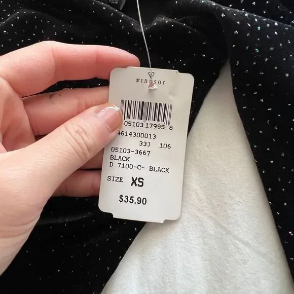 Windsor Sparkly Long Sleeve Boat Neck Mini Dress Size XS - Picture 4 of 16